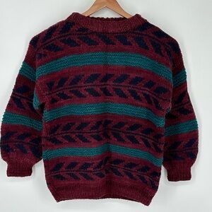 La Paz Unisex Handmade Ecuador 100% Wool Thick Chunky Knit Multicolor Sweater K2